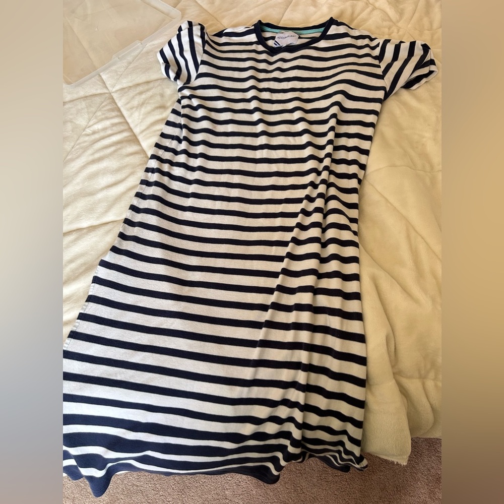 Striped Shirt dress with side slit